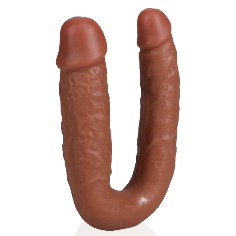 Real Rock Double Gode U Shape 12 x 3cm Marron